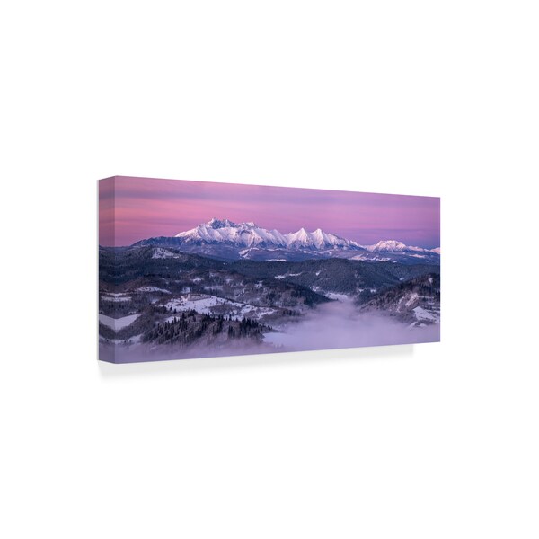 Krzysztof Mierzejewski 'Dawn Tatra Mountains' Canvas Art,20x47